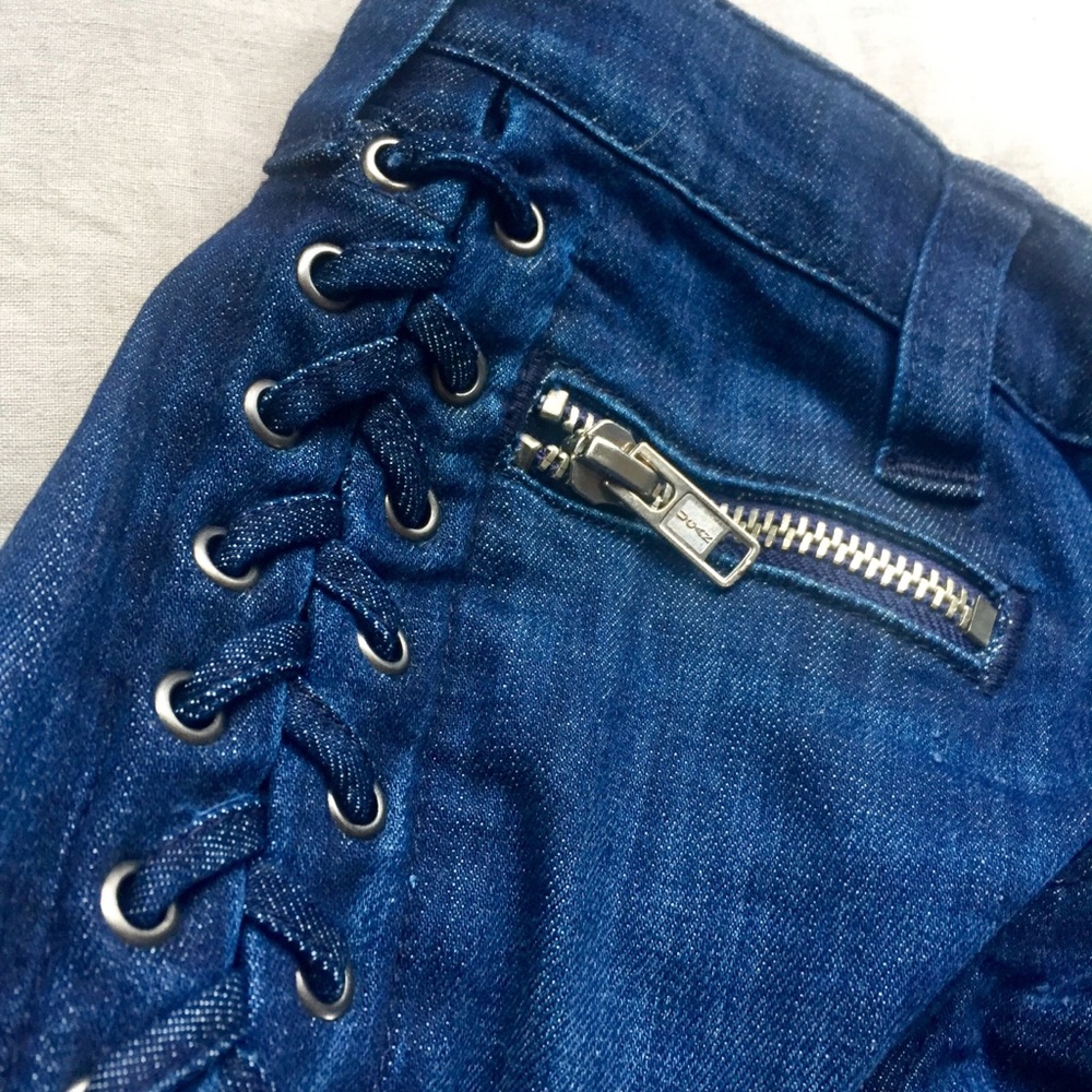 True Religion Skinny Lace-Up Jean